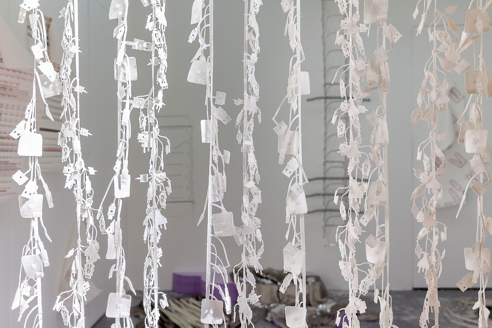 Image - Cable embroidery curtain,  75 × 170 cm, dimensions variable