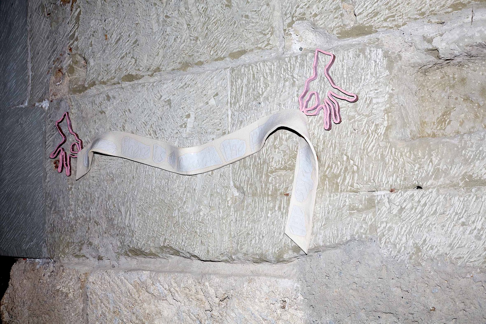 Image - Ceramic Ribbon with hands. When there is a crack the past leaks out