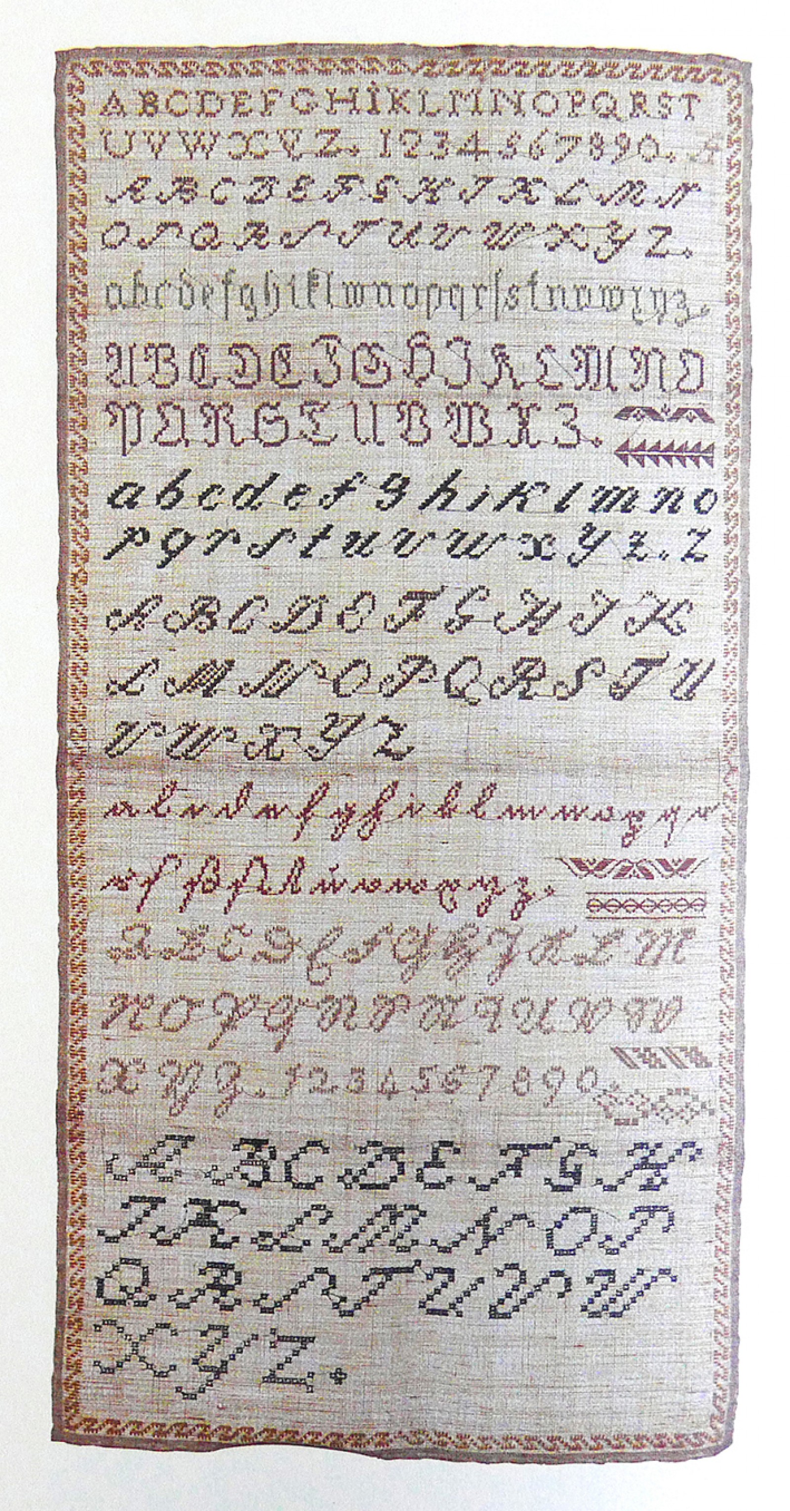 Image - Mustertuch, early 19 th century, alphabets