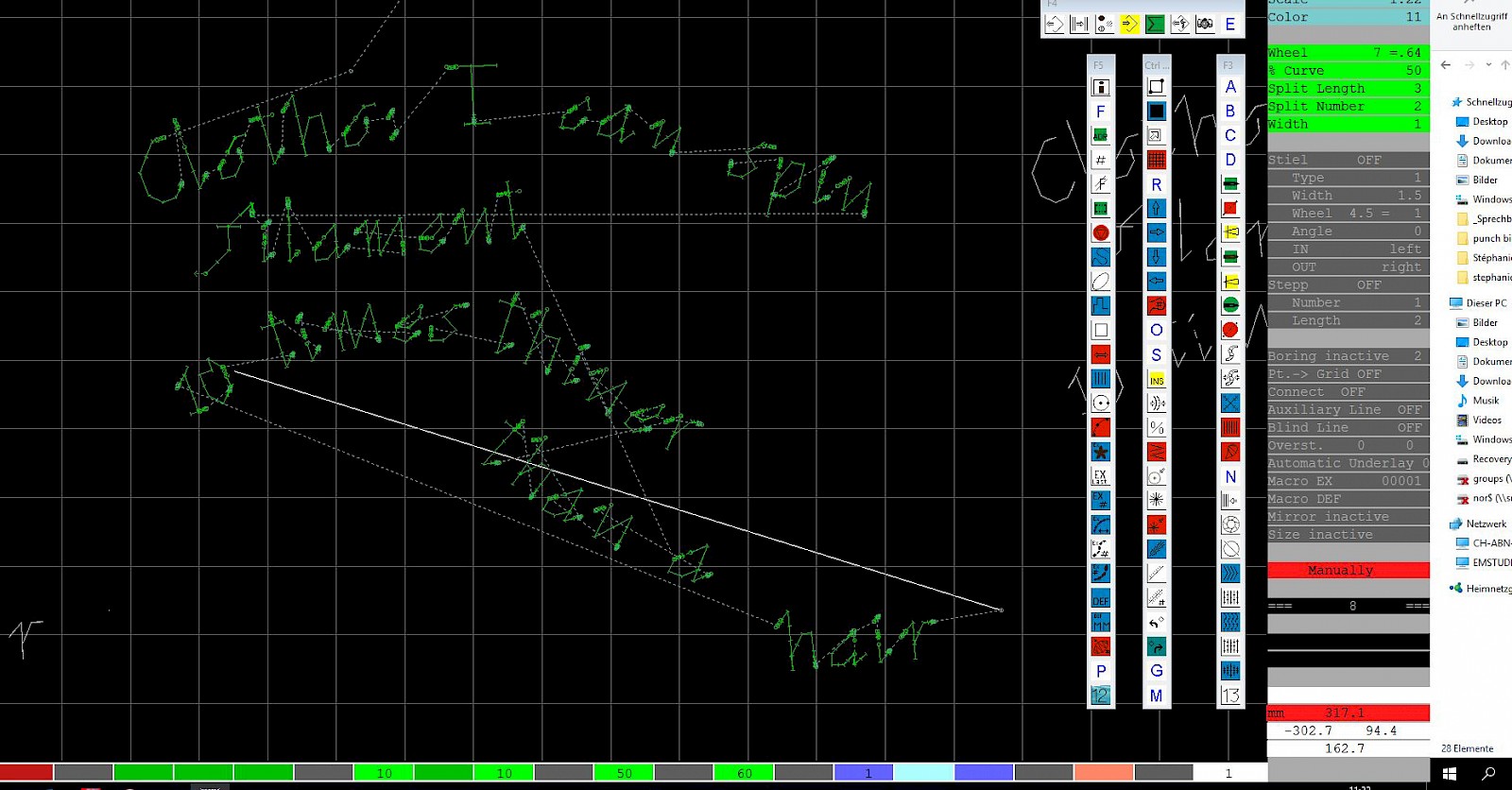 Image - I was punching the text myself and deciding about each stitch length - movement of the needle